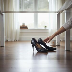 Victor Alfaro Knox Women's 7 Medium Patent Black  3.5” Stiletto Stacked Heel#22